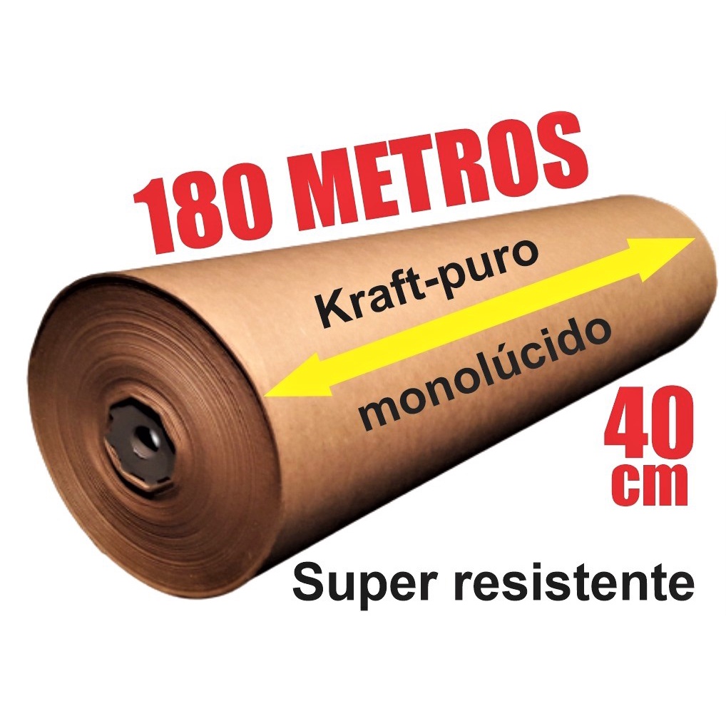 Bobina 180metros Papel Pardo Kraft Puro De 40 Cm De Largura Resistente Direto Do Fabricante 5604