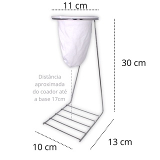 Coador Para Café Com Suporte Cromado 30 Cm + Coador De Pano em Oferta na Shopee