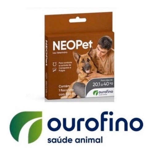 NEOPet ANTIPULGAS E CARRAPATOS OURO FINO PARA CÃES DE 20,1 KG A 40 KG ( MARROM ) 1,34 ML