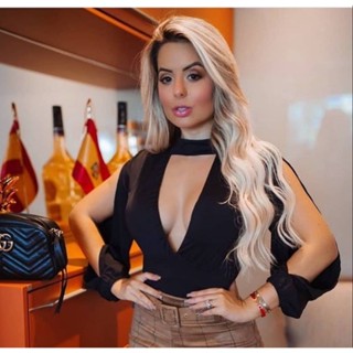 Body Transpassado Luxo Jeniffer Gola Choker em Suplex