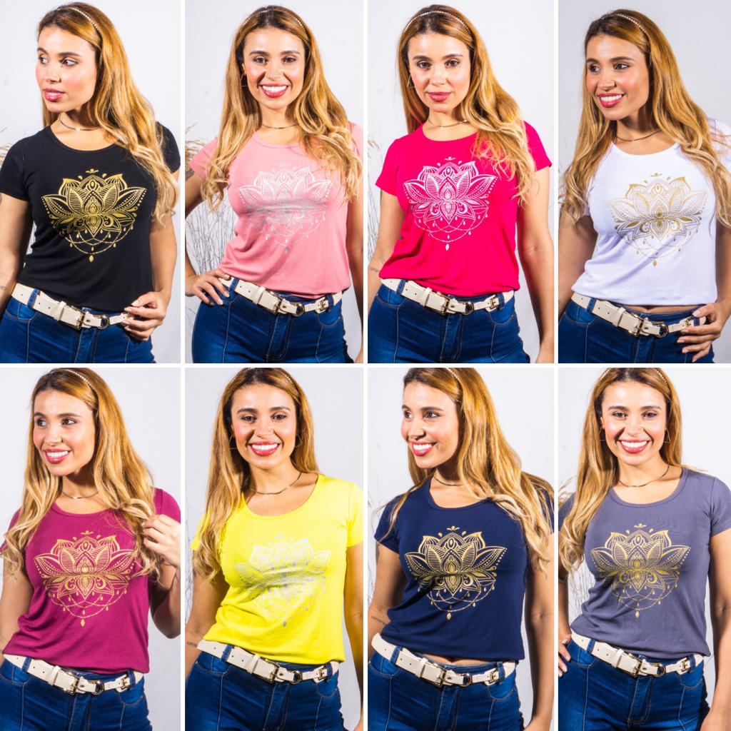 kit 4 Blusas Feminina T-shirt estampada Mandala