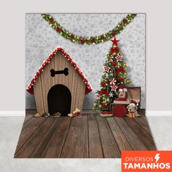 Fundo Fotográfico Pet Feliz Natal Em Tecido Sublimado 1,20x1,70m - PET-88