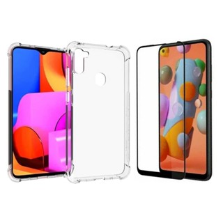 Kit Capa Capinha Samsung A11+ Película de Vidro 3D