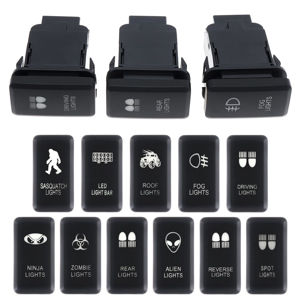 Interruptor De Botão De Pressão 12V ON/Off Blue Backlight Com Kit De Fio Conector Compatível Toyota Hilux/Prado 120 em Oferta na Shopee