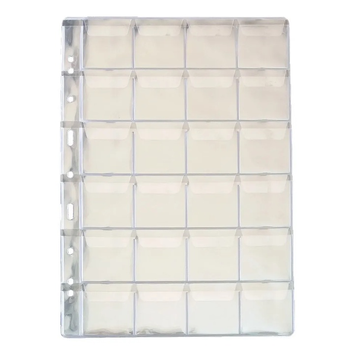 Kit 10 Folhas 24 Moedas 34x23.5cm Com Aba Verso Cabe Coin Holder