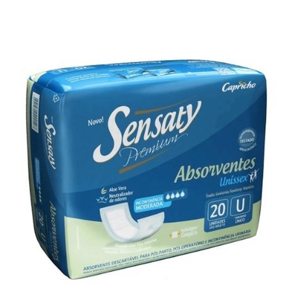 Absorvente Geriatrico Unissex Sensaty Premium Tamanho Unico, 20 Unidades em Oferta na Shopee