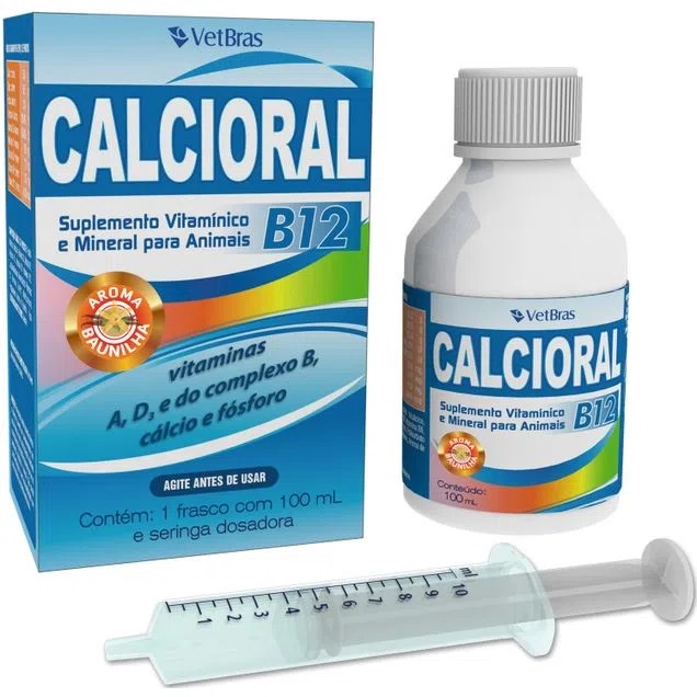 Calcioral B12 Suplemento Vitamínico 100ml Cães/gatos Aminoácidos Vetbras