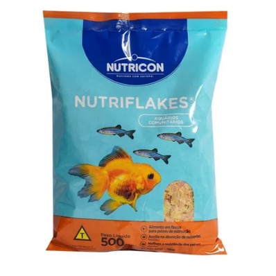Ração Flocos Peixe Ornamentais Nutriflakes 500g Basica em Oferta na Shopee