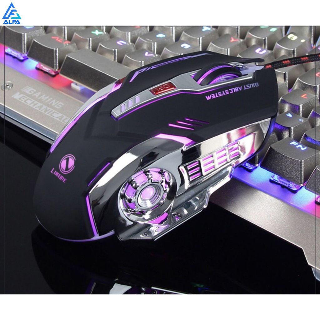 Mouse Gmaer 4800Dpi Led Rgb Jogo Com Fio Notebook Pc