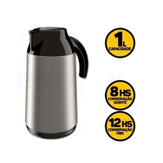 Garrafa Térmica Berlim Unitermi 1 Litro Inox Café Chá Água em Oferta na Shopee