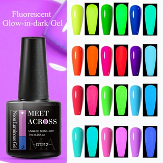 MEET ACROSS 7ml Esmalte Gel De Unhas De Neon UV LED De Verniz Luminoso