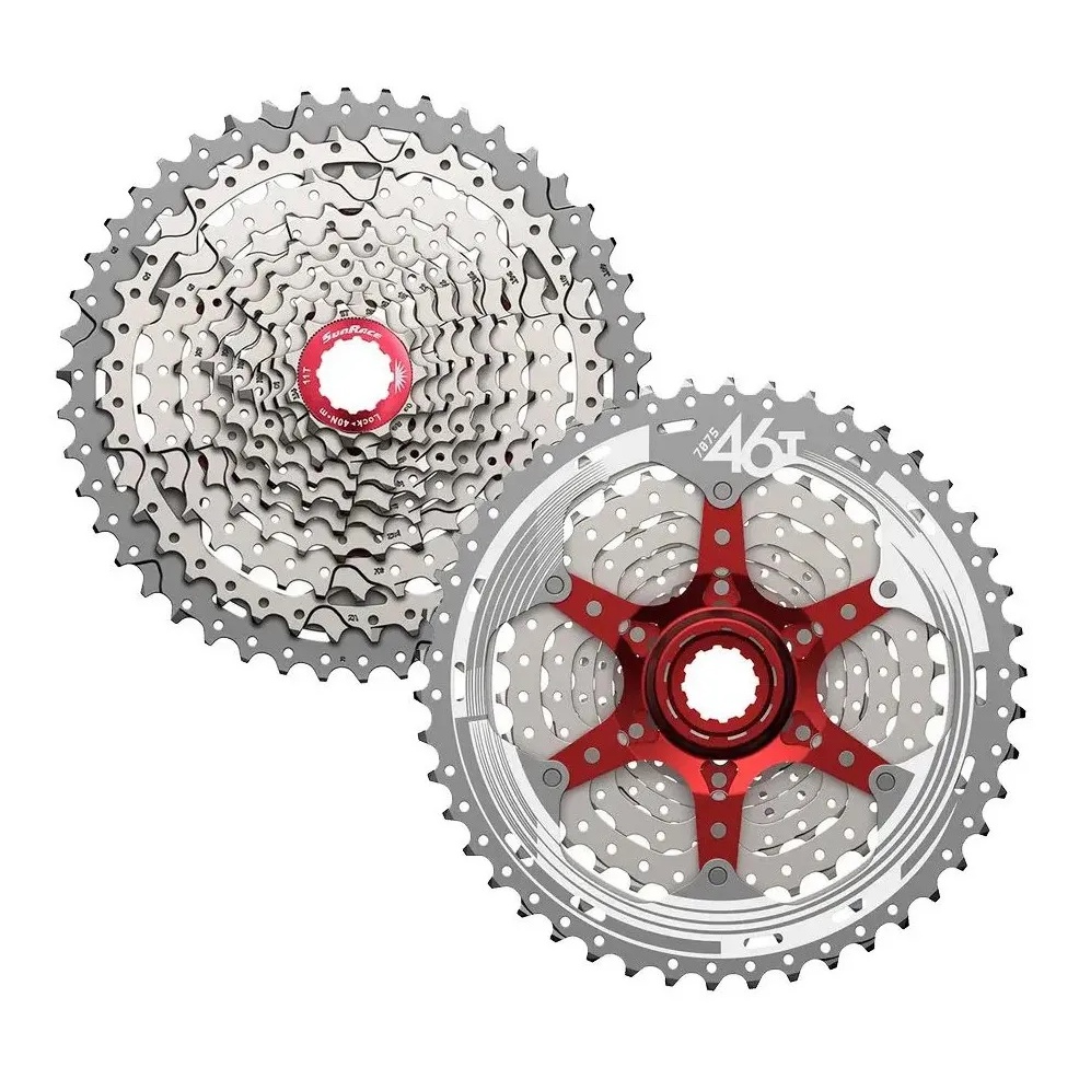 Cassete K7 Bike Sunrace Mx3 10v 11x46 Dentes 11-46 Cog 11/46 Mtb