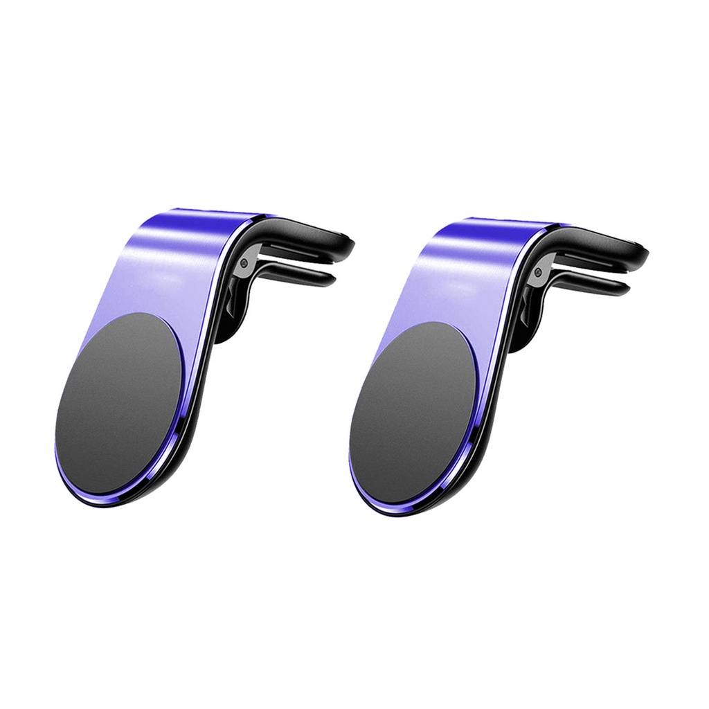 Kit 2 Suporte Adaptador Magnético Veicular Universal Clip Car Holder Para Painel De Carro Tipo L - Azul