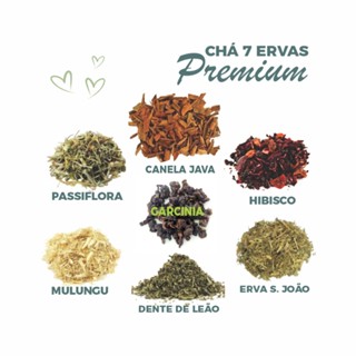 Chá 7 Ervas Hibisco Mulungú Passiflora Garcinia Dente de Leão Java Erva S. João Completo e Natural