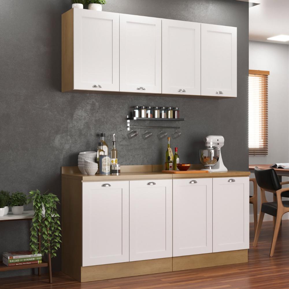 Armário de Cozinha Completo Ditália Denver 4 pcs Rv/Br D7 em Oferta na Shopee