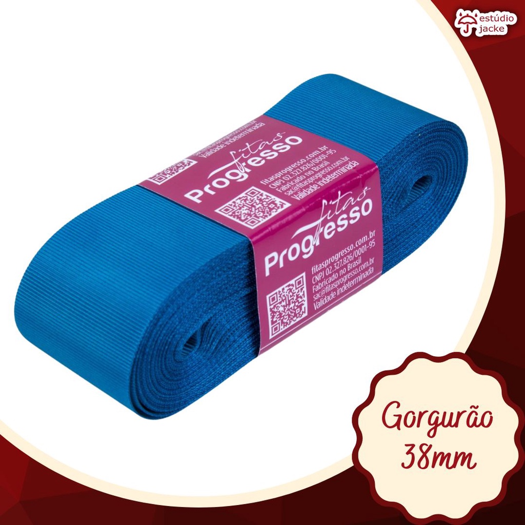 Fita de Gorgurão 38mm Progresso nº 9 | 10 Metros - Azul Turquesa