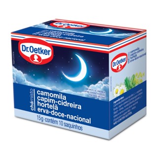 Cha Dr. Oetker, Camomila, Capim Cidreira, Hortela, Erva Doce
