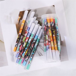 6 PCS/Conjunto Anime Demon Slayer Blade Gel Caneta Apagável 0,5mm Estudante Frito Tubo De Agulha