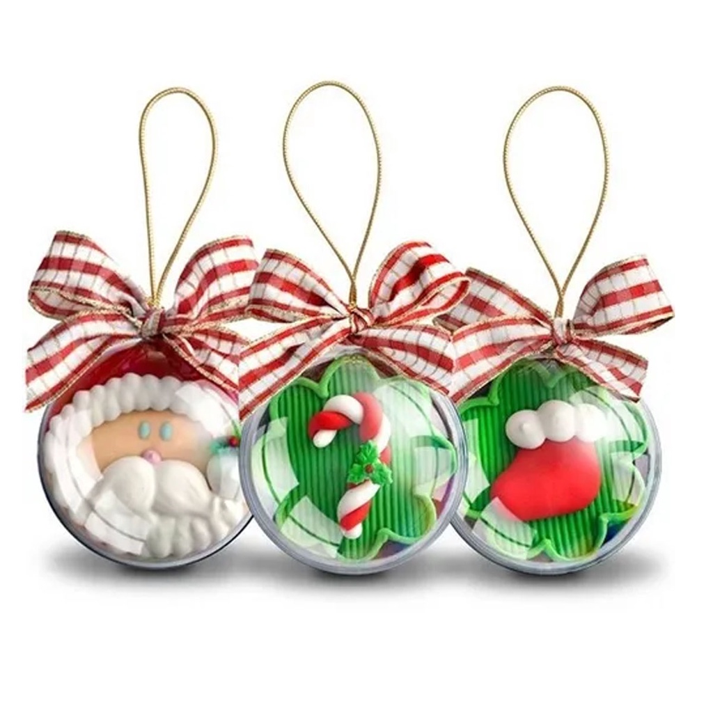 KIT Esfera Acrílico 7cm para Foto decoracao de Natal Porta  Acrilica  Acrílica  Esferas Transparente  acrílico Lembrancinhas