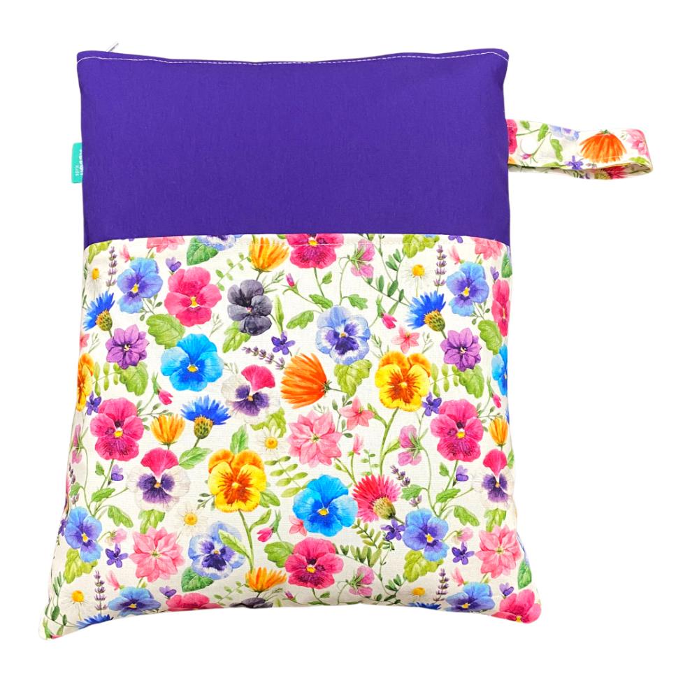 Saco Impermeável Grande Bolso Duplo Flores Violeta | Shopee Brasil