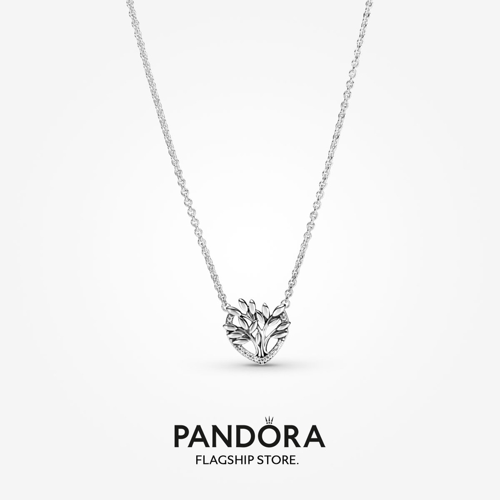 Colar pando0ra Prata Charm Heart Family Tree Collier Necklace (50cm) Presente w87k