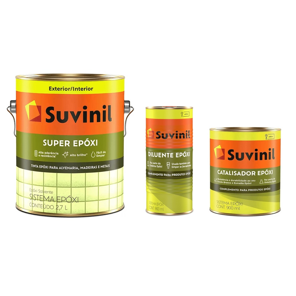 Esmalte Super Epóxi / Catalisador / Diluente Alto Brilho - Suvinil