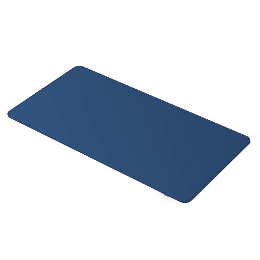 Desk Pad Grande Couro Azul Feltro Costurado Básico em Oferta na Shopee