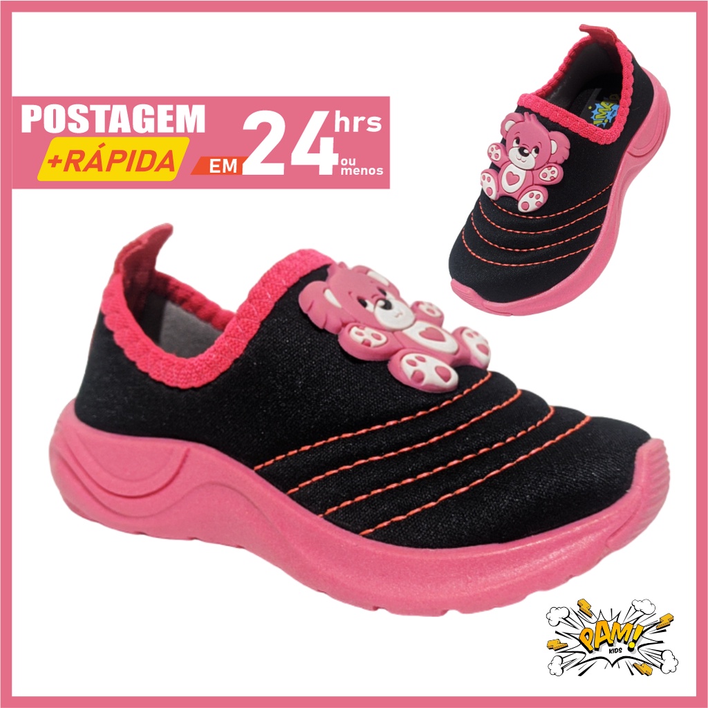 Calce Fácil Menina ursinhos pink personagens lançamento moda volta as aulas presente muito macio em Oferta na Shopee