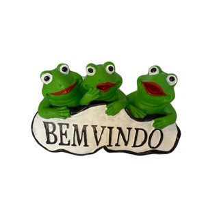 Trio Sapos Enfeite Estatueta Decorativa De Jardim Bem Vindo para Frente de Casas em Oferta na Shopee