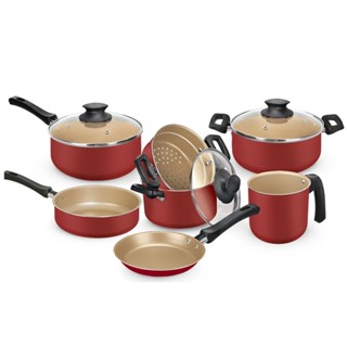 Conjunto de Panelas 7 Peças Gour com Tampa de vidro 02 Nigro