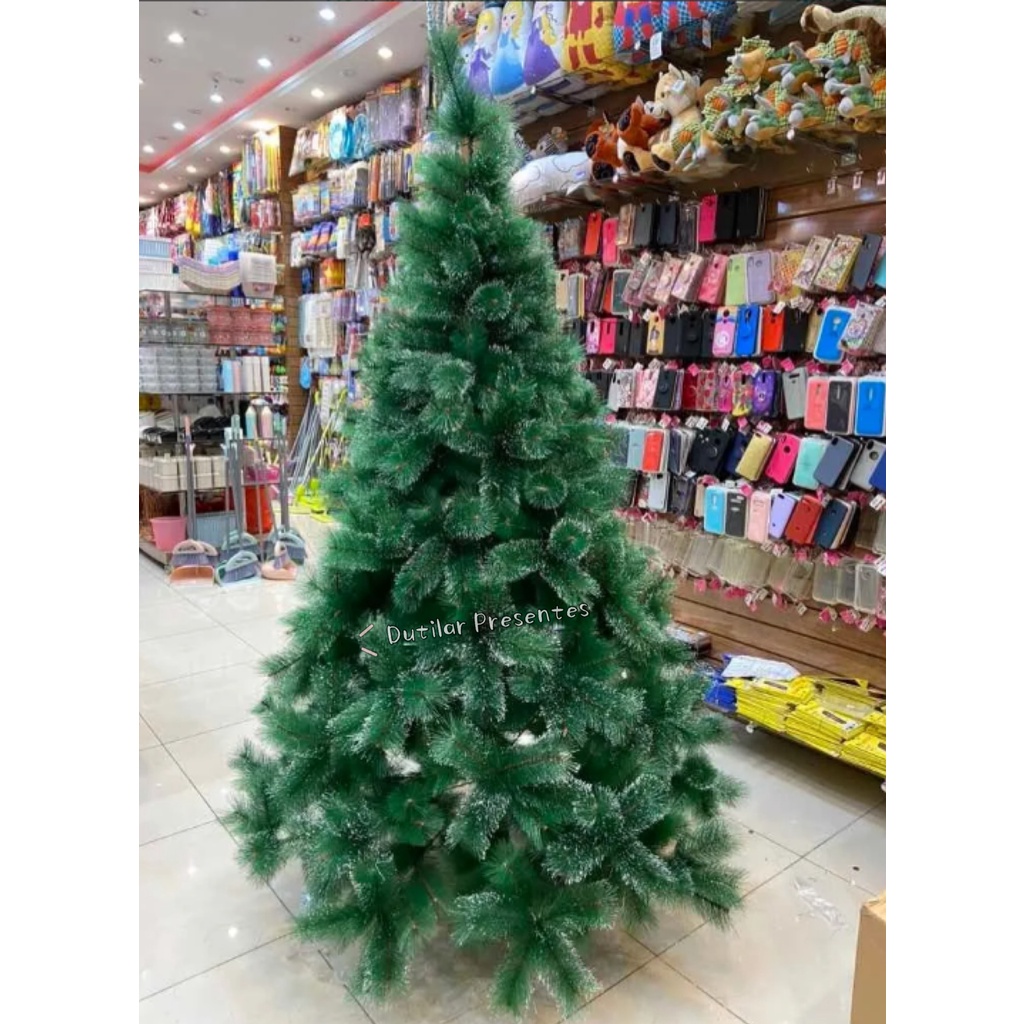 Árvore De Natal Pinheiro Luxo Verde E Neve 1,80m 420 Galhos Cheio | Shopee  Brasil