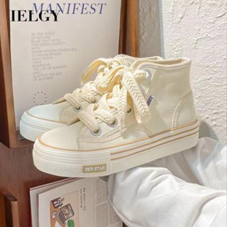 IELGY Renda Coreana Sapatos De Lona De Cano Alto Para Mulheres