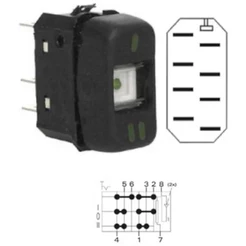 Botão Interruptor De Tecla Com Iluminação Caminhões/Ônibus 12v