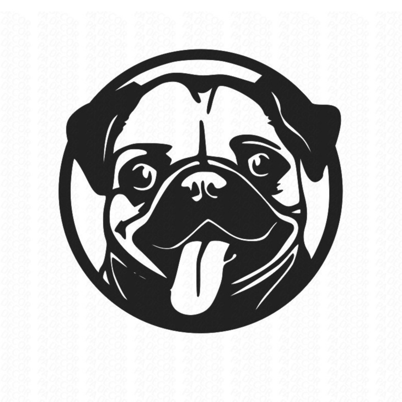 Pug Cachorro Dog Pet Casa Quadro Decorativo MDF 3mm Vazado