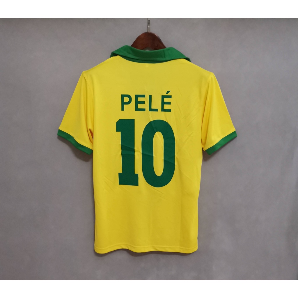 1957 Brasil Camisa PELE De Futebol De Alta Qualidade Retrô S-2XL Camiseta Camisas Versão Fãs Soltas memorial