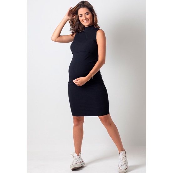 Vestido Amamentação Gestante Tubinho Gola Alta em Oferta na Shopee