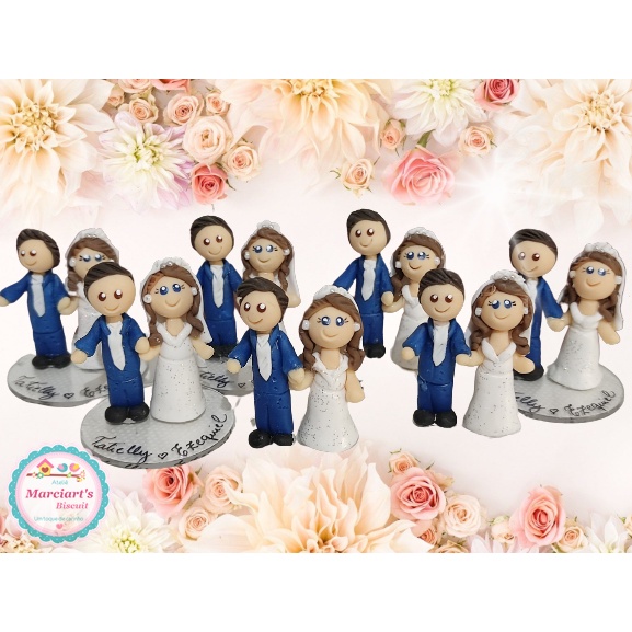 Lembrancinha casamento bodas ouro prata - todas bodas - biscuit casal personalizados União Casamento Bodas Compromisso