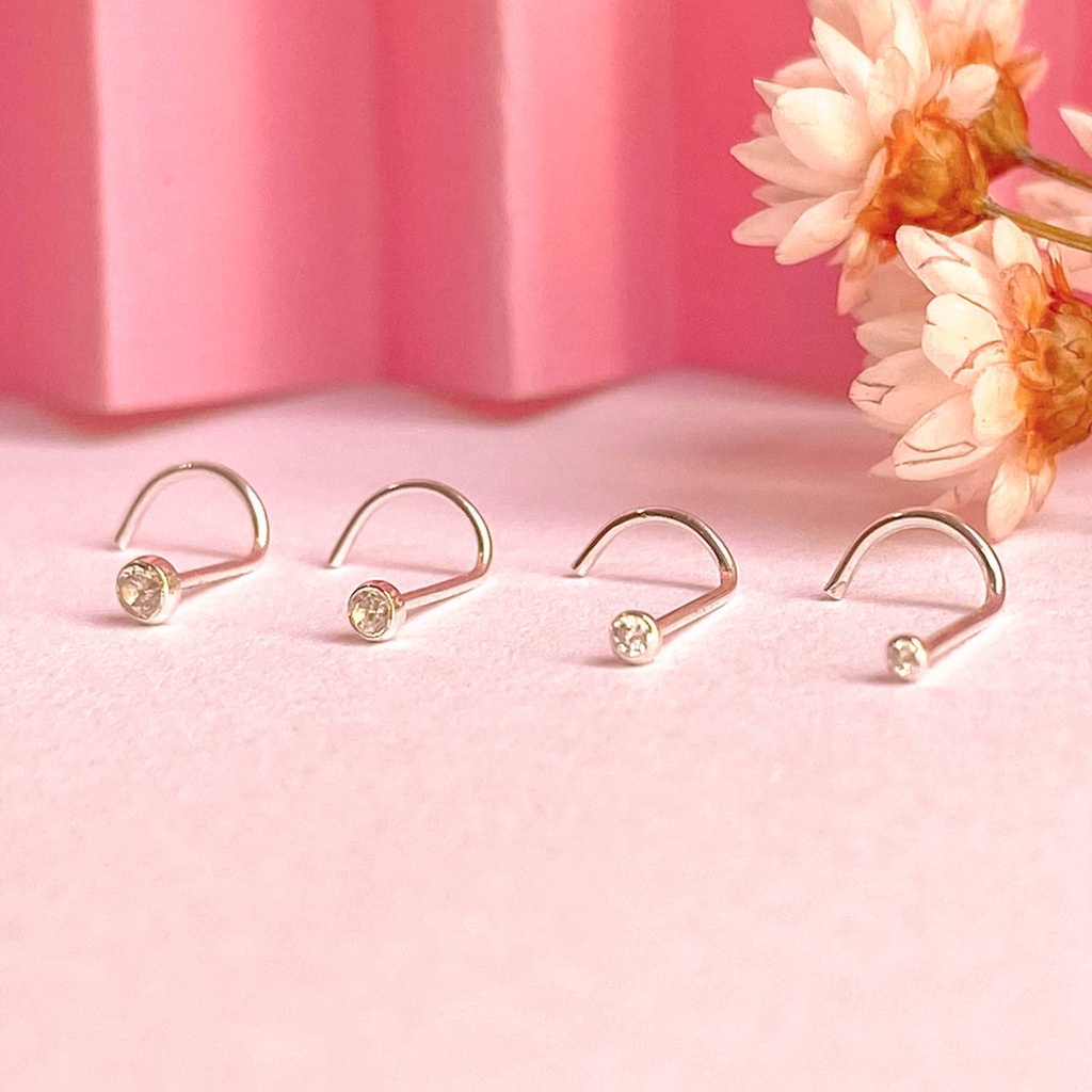 Piercing Nostril de Nariz Zircônia em Prata 925