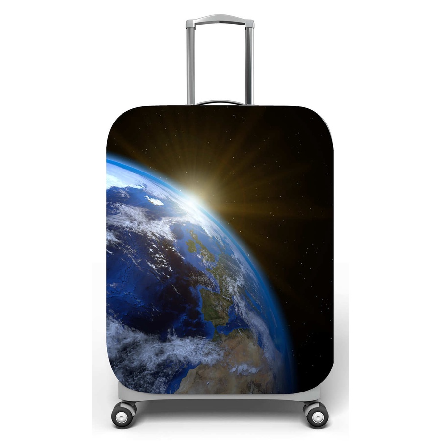 Capa para mala de viagem P, M, G, medidas max C48x A75 x P29cm Terra vista do espaço