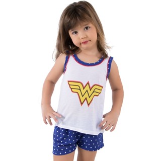 Baby Doll Estampado Mulher Maravilha Verão Infantil