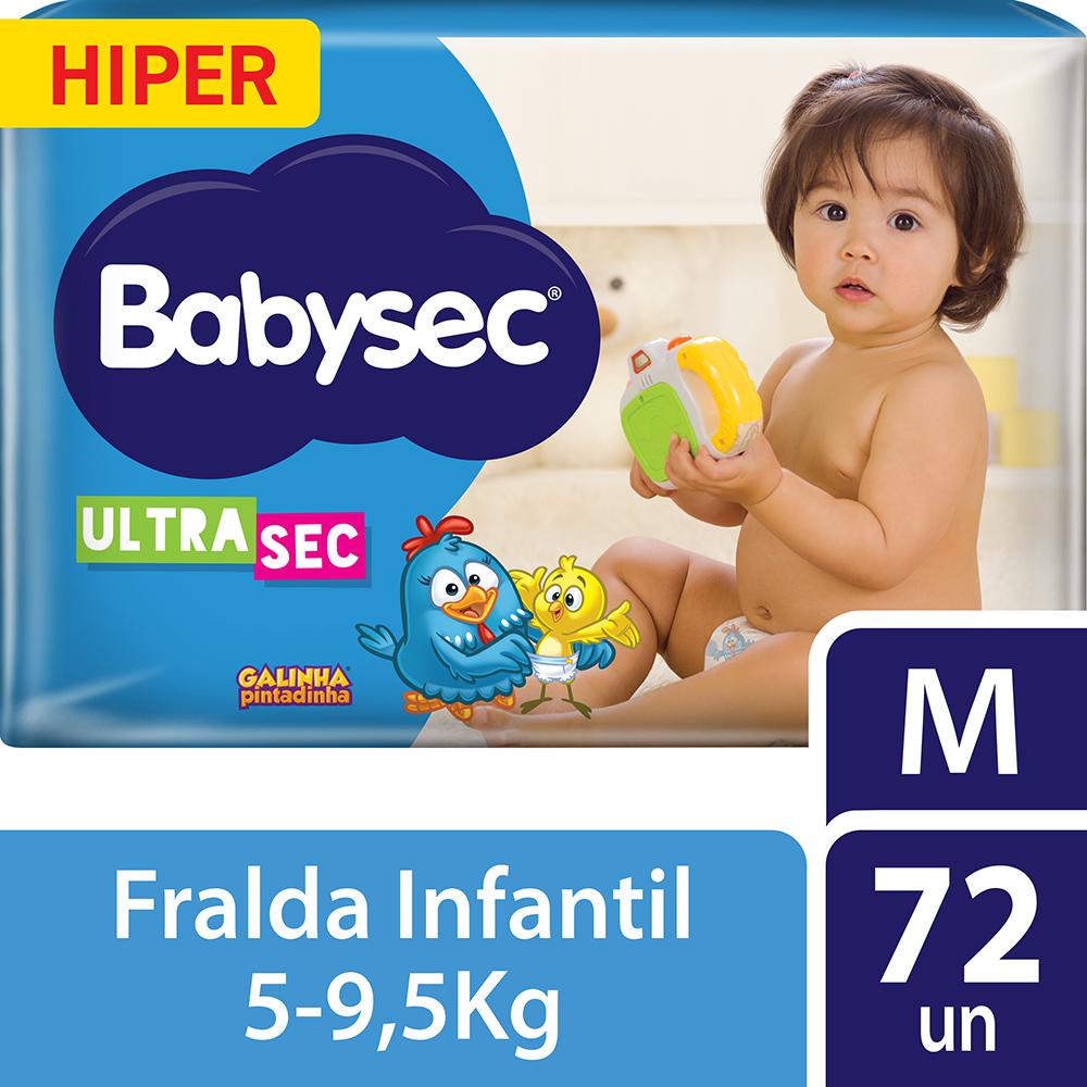 Fralda Babysec Galinha Pintadinha Ultrasec Hiper Tamanho M 72 unidades - Mom & Baby