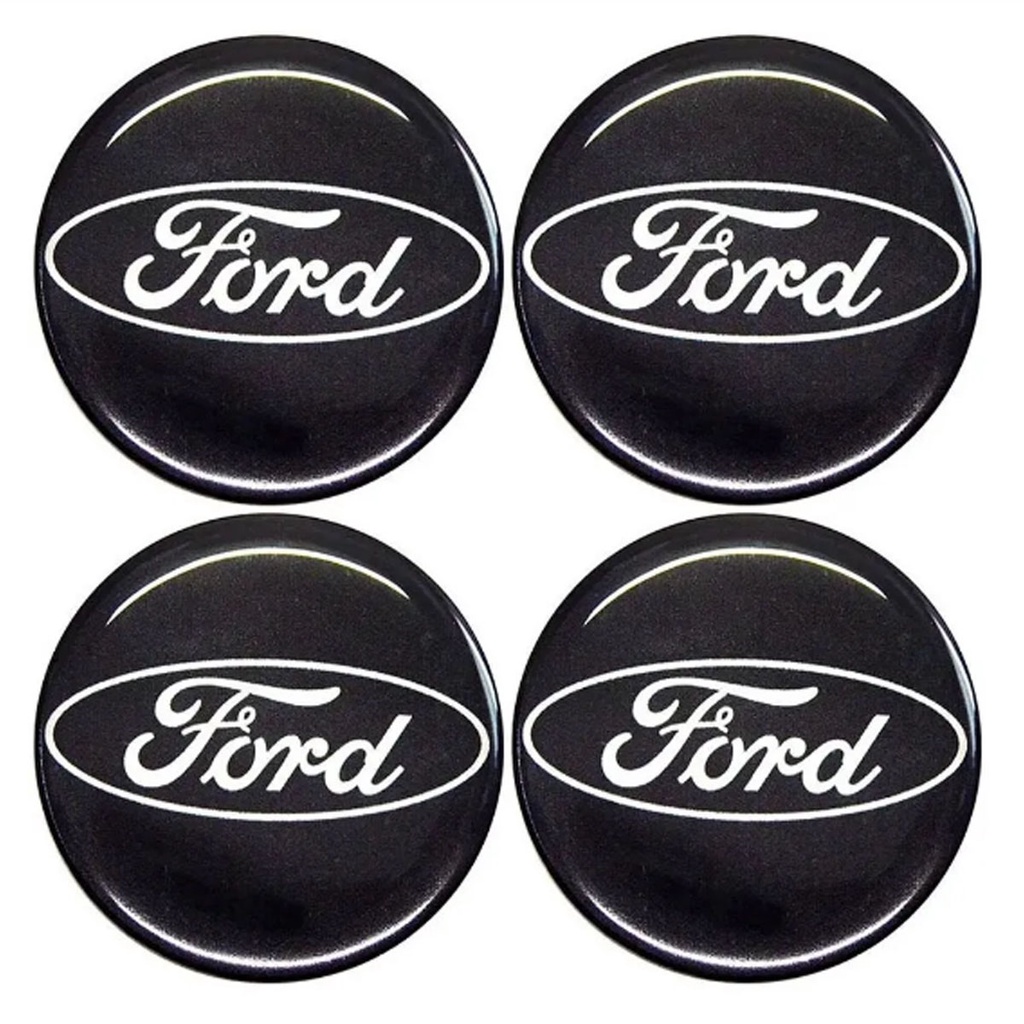 EMBLEMA CALOTA RESINADO FORD PRETO 48MM 4 UNIDADES em Oferta na Shopee