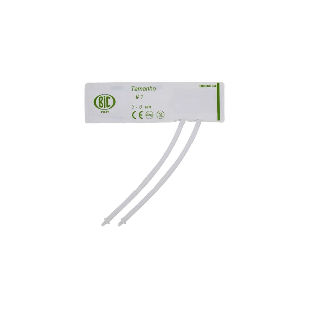 Braçadeira Manguito Vet. N1 (3 a 6 cm) 2 Vias Desc. Bic Vet