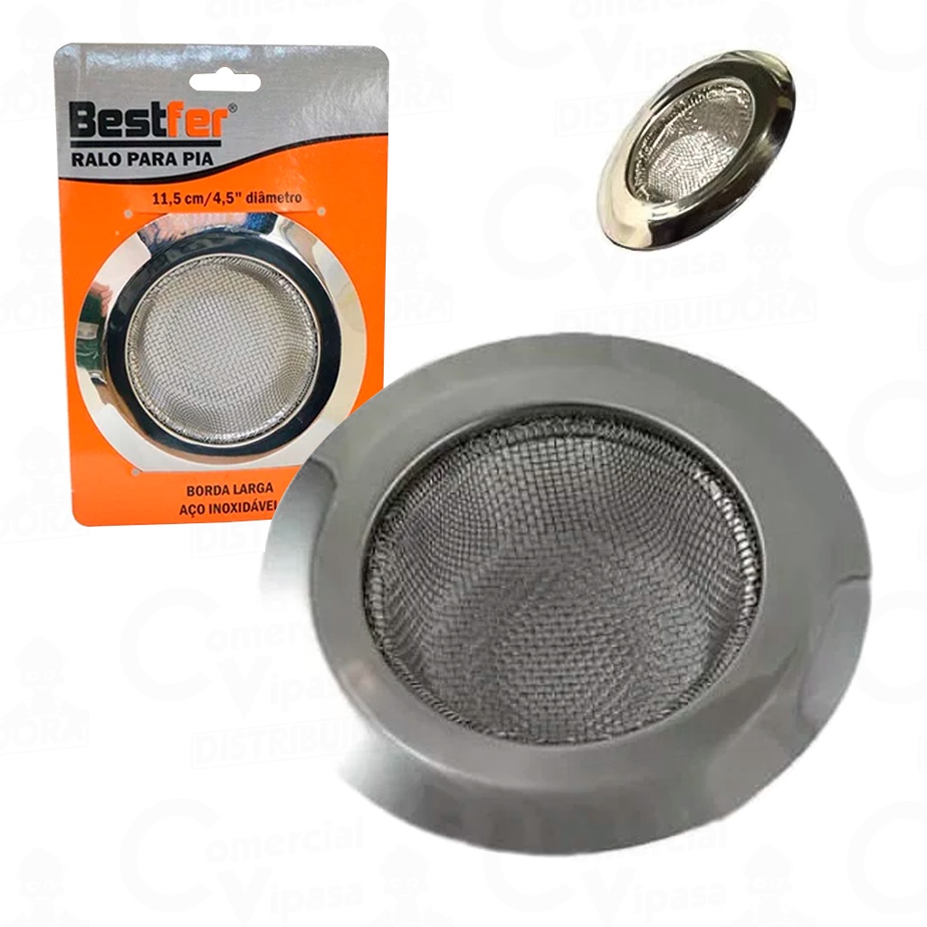 Ralo Ralinho De Pia Em Inox Borda Larga 11,5cm 4,5Pol. Para Cuba Pia Cozinha Com Coletor Sujeira - Home & Living