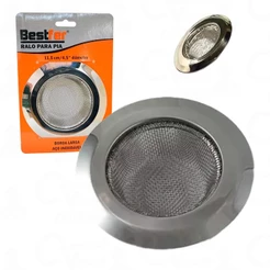 Ralo Ralinho De Pia Em Inox Borda Larga 11,5cm 4,5Pol. Para Cuba Pia Cozinha Com Coletor Sujeira