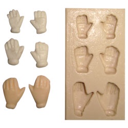 Molde de silicone  Mãos, Luvinhas - Biscuit, Resina, Pastas e etc... (N 07)