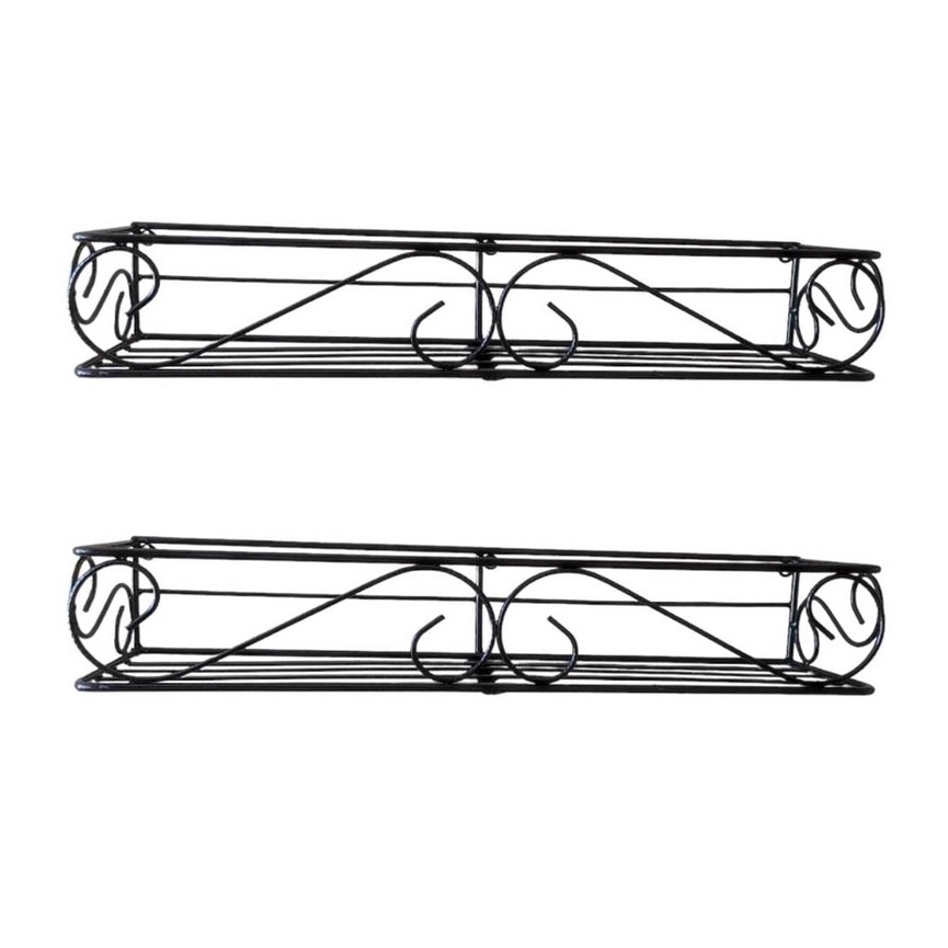 Kit com 2 Jardineira Suporte para Vasos de Flores Floreira Suspensa em Ferro Artesanal 60cm