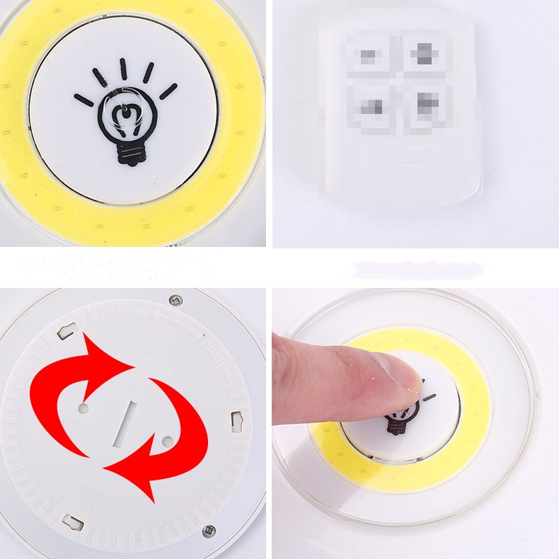 3PCS Luminária Kit 3 Lâmpada Led Spot Sem Fio Controle Remoto Lâmpada Led Sem Fio