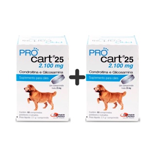 02 Pro Cart 25 Condroitina Glicosamina 60 Com Cães Procart em Oferta na Shopee