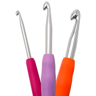 Agulha de Crochê Alumínio Soft Cabo Emborrachado Confortável em Oferta na Shopee